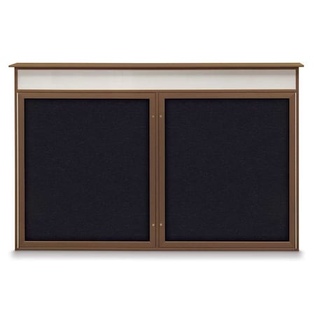 United Visual Products Open Faced Traditional Rounded Corkboard UV647ARC-SATIN-BLACK
